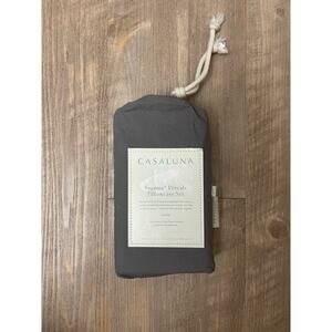 NWT! Casaluna Supima Percale Gray King Pillowcase Set